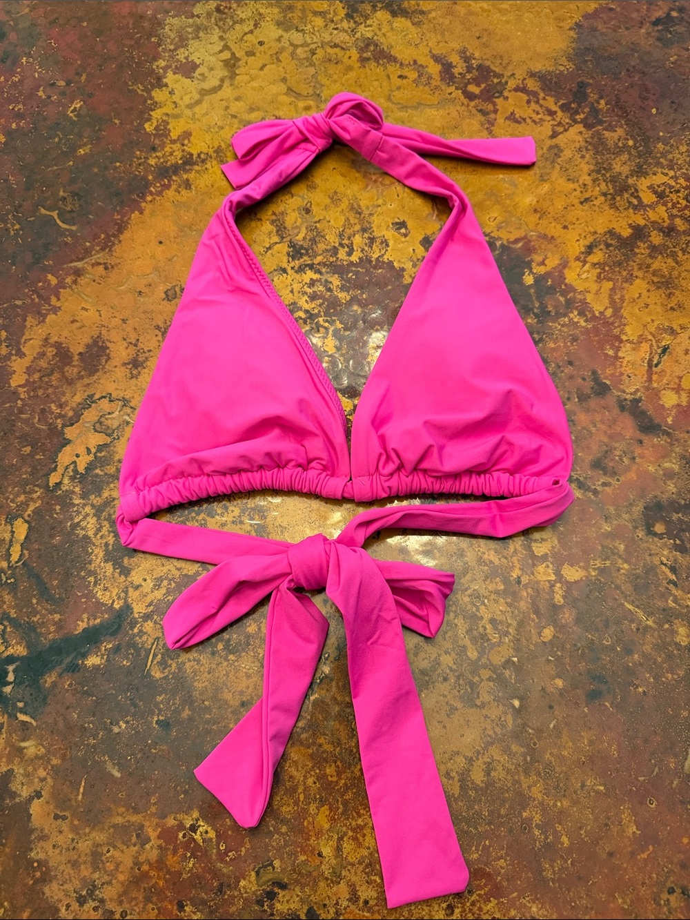 Tara Grinna Candy PinkTriangle Halter Top size B-Cup